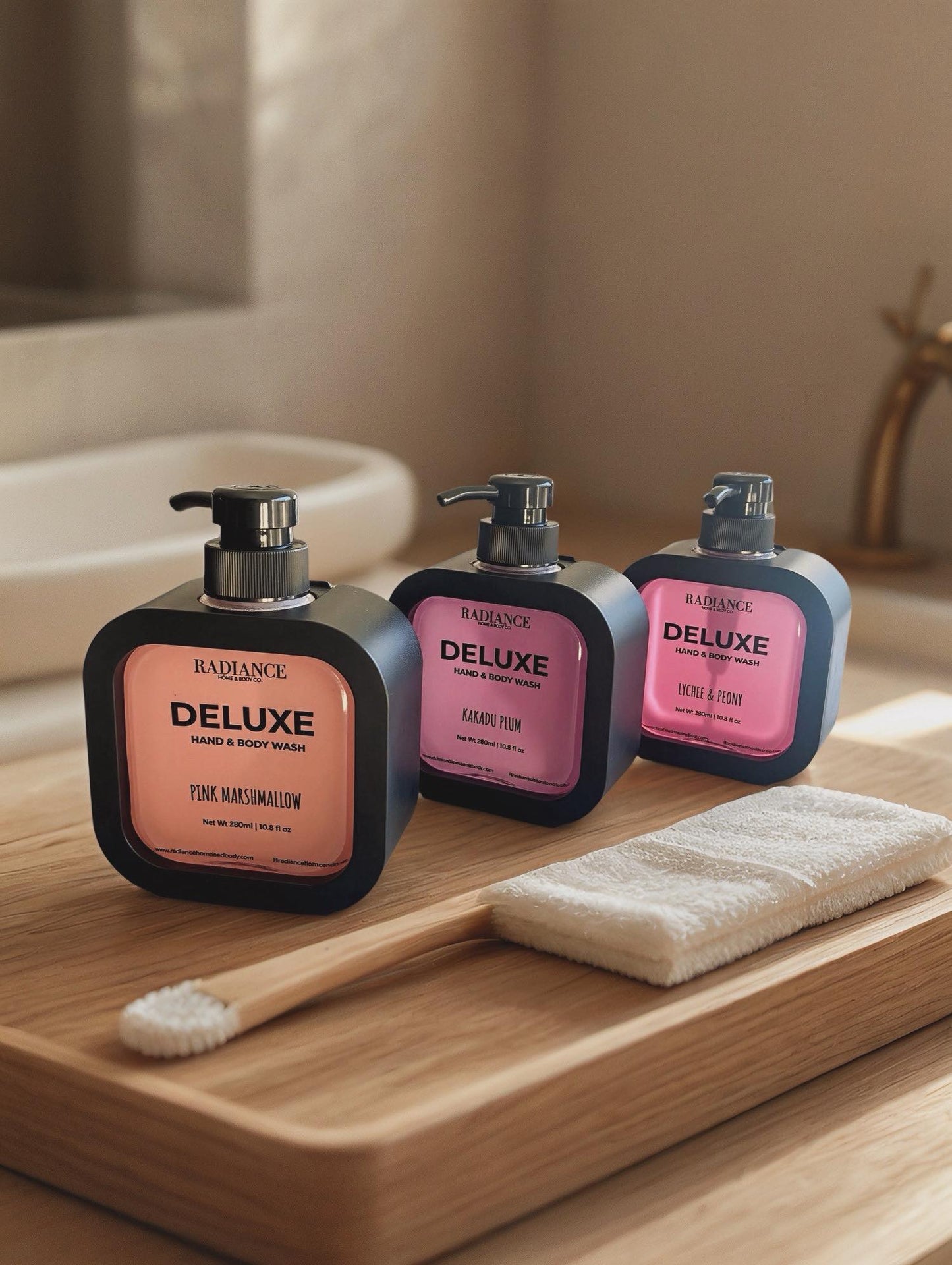 Radiance Deluxe Hand & Bodywash – 320ml Reusable Dispenser