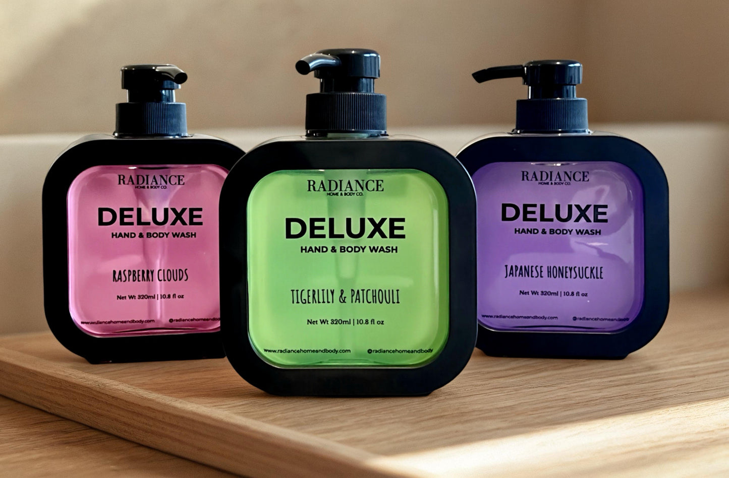 Radiance Deluxe Hand & Bodywash – 320ml Reusable Dispenser